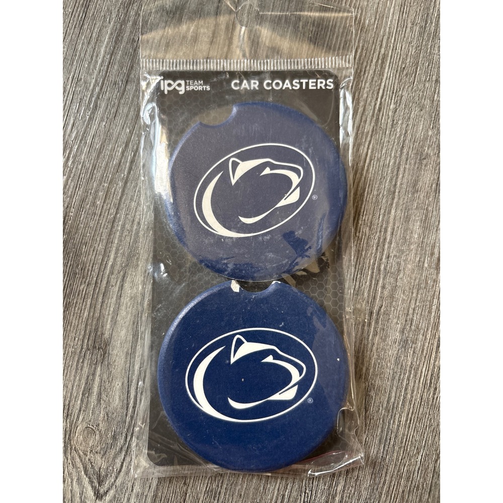Penn State Nittany Lions Car Coasters Set of 2 Navy Team Sports NCAA
